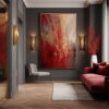 Red Wall Art Gold Painting Abstract Artwork Famous Luxury Oil Painting Ideas