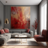 Red Wall Art Gold Painting Abstract Artwork Famous Luxury Oil Painting Ideas
