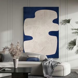 Blue Painting Large Living Room Pictures Canvas Wall Art Minimalist Painting