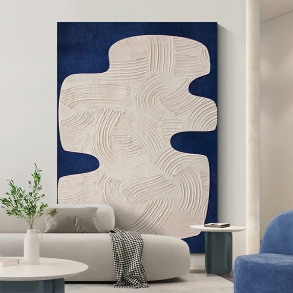 Blue Painting Large Living Room Pictures Canvas Wall Art Minimalist Painting