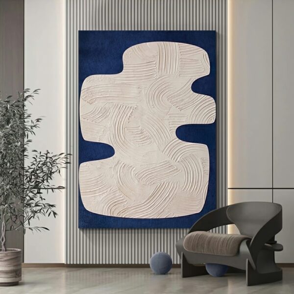 Blue Painting Large Living Room Pictures Canvas Wall Art Minimalist Painting