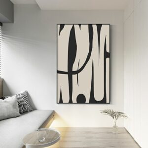 Minimalist Wall Art Abstract Black And White Paintings