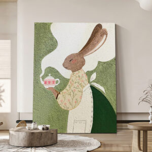 Rabbit Painting Animals In Artwork Kids Room Wall Decor