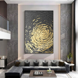 Black And Gold Painting Luxury Black Living Room Large Framed Wall Art
