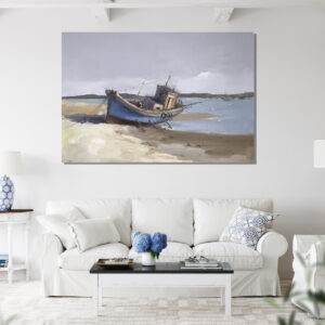 Boat Painting Coastal Wall Art For Living Room