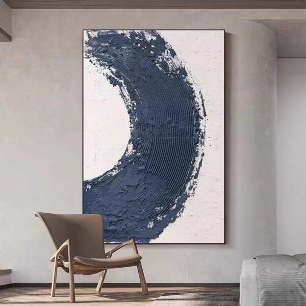 Large Framed Pictures Wabi-sabi Navy Blue Wall Art Dining Room Wall Decor Ideas