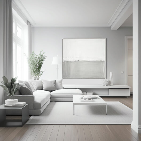Neutral Wall Art Grey And White Paintings Minimalist Home Decor3