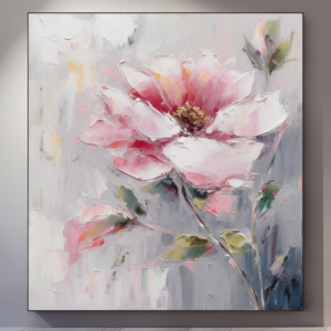 Pink Wall Art Abstract Flower Paintings Wall Gallery Romantic Bedroom