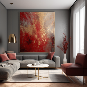 Red Wall Art Gold Painting Abstract Artwork Famous Luxury Oil Painting Ideas