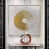 Square And Round Wall Art Gold Painting Luxury Wall Decor For Dining Room