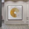 Square And Round Wall Art Gold Painting Luxury Wall Decor For Dining Room