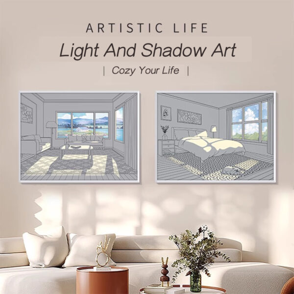 The Collision Of LED Light Painting, Sunlight Shadow Wall Art, Wall Decorative, The Best Gift