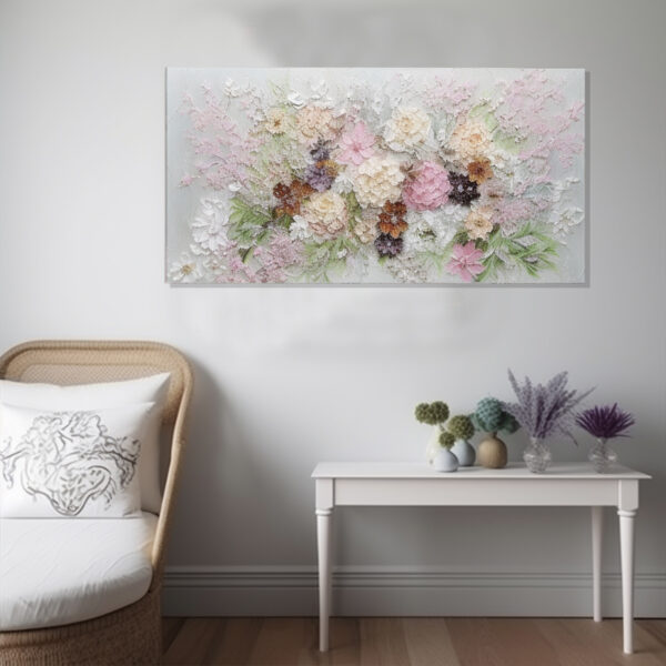 1Large Wall Decor Pink Room Decor Floral Paintings Dining Room Wall Art1